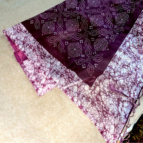 Plum purple bondhoni print cotton saree 🥻 - Picture 1 of 2